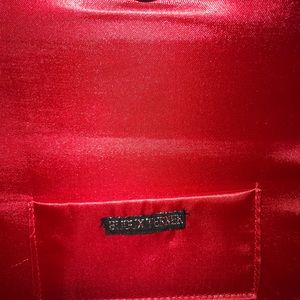 Bijoux Terner Bags - Red satin and bead evening clutch. Bijoux Terner Bags - Red satin and bead evening clutch.